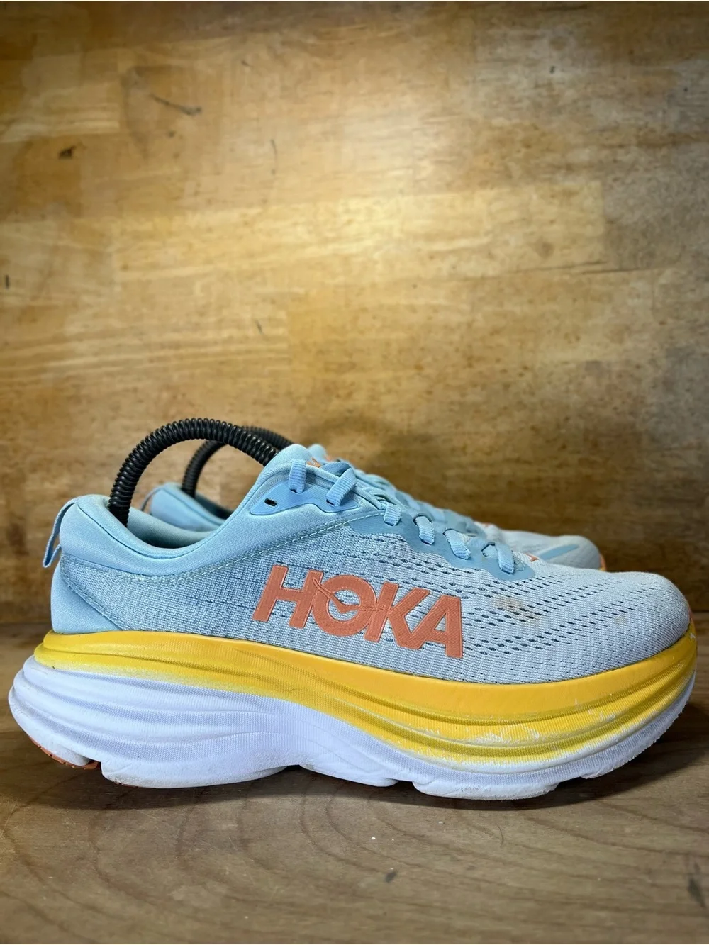 Hoka One One Bondi 8 REFLECTIVE Womens Size 8 (B) Running Shoes Sneakers Blue